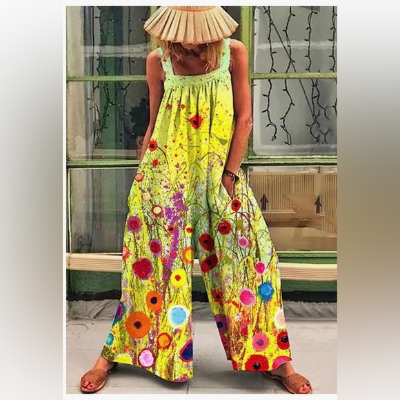 Vibrant Floral Romper Pantalon - Picture 11 of 14